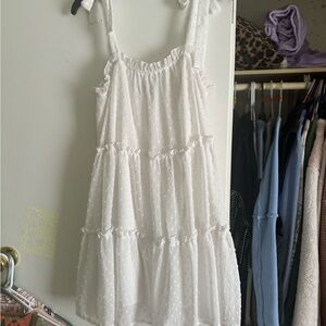 White Tiered Sleeveless Dress